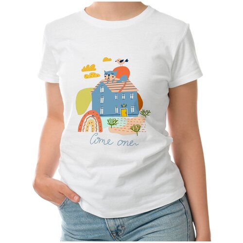 Женская футболка «Дом милый дом.» (XL, темно-синий)