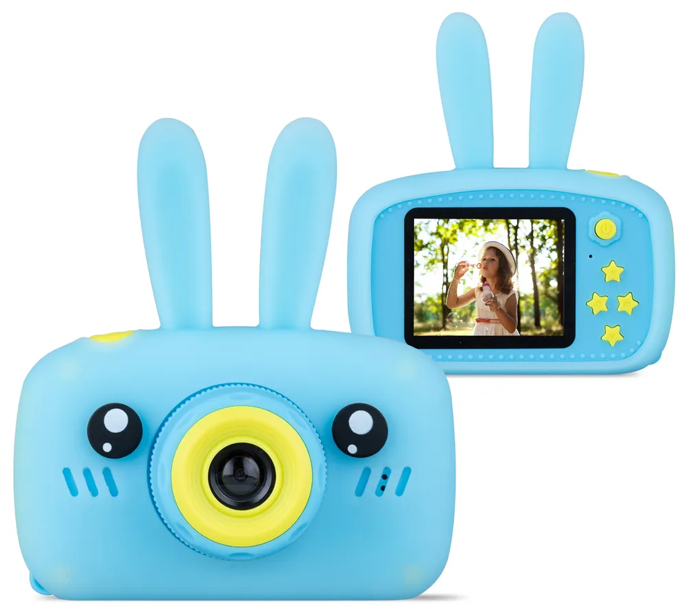 Детский фотоаппарат GEPARD 1080P+ Игры / Поддержка 32G / Фотокамера "Зайчик", голубой цвет