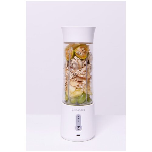 Портативный беспроводной блендер белый GREENNOVO для смузи коктейлей спортивного питания льда орехов измельчитель 310000₽