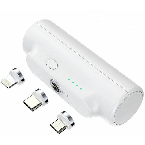 Внешний аккумулятор PB-35 3000 мАч магнитные разъемы LightningMicroUSBType-C белый 313800₽