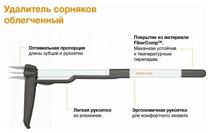 Средство от сорняков и травы Фискарс лайт 1020127/40 автомат удалитель - фотография № 1