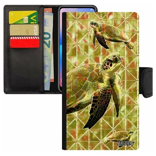 фото Чехол книжка на телефон xiaomi mi 8 lite, "черепаха" панцирная морская utaupia