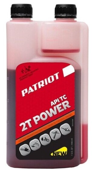 Масло минеральное Patriot POWER ACTIVE 2T дозаторная 0,95 л.