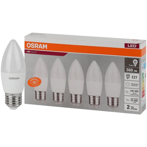 LVCLB60 7SW/840 230V E27 Экопак1X5 RU OSRAM