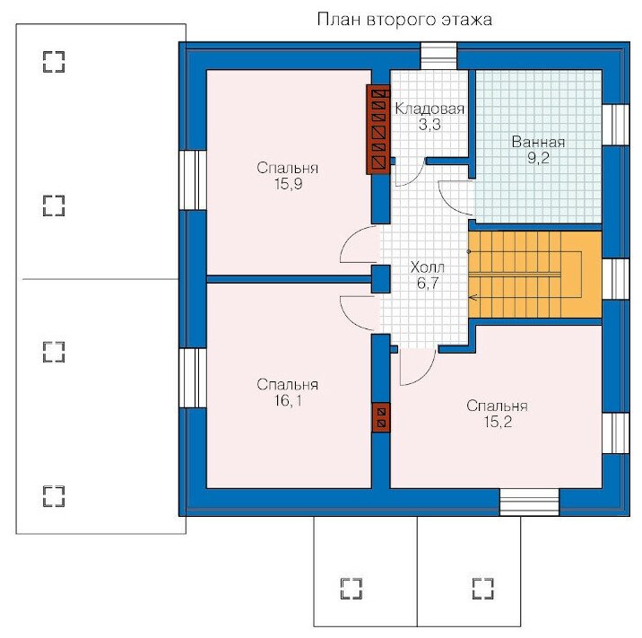 Проект газобетонного дома Catalog-Plans-40-04DF (165,18кв.м, 10,3x9,8м, газобетон 400) - фотография № 3