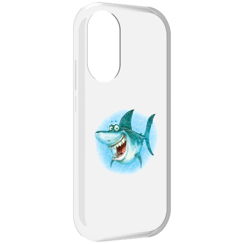 Чехол MyPads веселая акула для Honor X7 задняя-панель-накладка-бампер