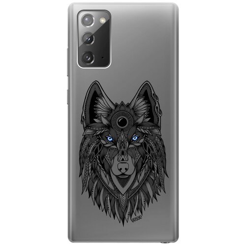 Ультратонкий силиконовый чехол-накладка Transparent для Samsung Galaxy Note 20 с 3D принтом Grand Wolf ультратонкий силиконовый чехол накладка transparent для samsung galaxy note 20 с 3d принтом fox queen