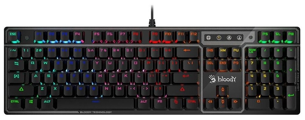 Клавиатура A4Tech Bloody B750N DESTINY механическая черный USB for gamer LED