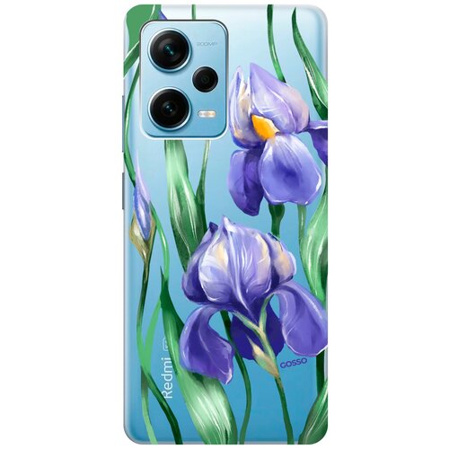 Силиконовый чехол на Xiaomi Redmi Note 12 Pro, Note 12 Pro+, Note 12 Explorer Edition с 3D принтом Amazing Irises прозрачный чехол книжка на xiaomi redmi note 12 сяоми редми ноут 12 с 3d принтом amazing roses золотой