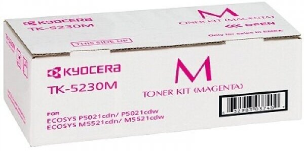 Тонер Kyocera TK-5230M малиновый для ECOSYS P5021, P5026, M5521, M5526
