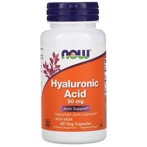 Hyaluronic Acid MSM, Гиалуроновая Кислота 50 мг + MCM - 60 капсул гиалуроновая кислота pinkpower hyaluronic 60 капсул