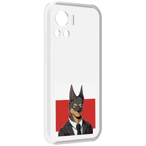 Чехол MyPads офисный работник собака для Motorola Edge 30 Ultra задняя-панель-накладка-бампер