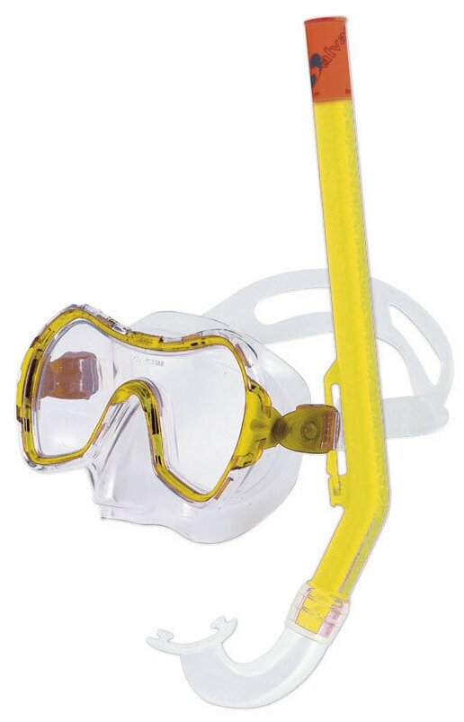 Набор для плавания Salvas Haiti Set EA530C1TGSTB, р. Medium, желтый в сетч. сумке