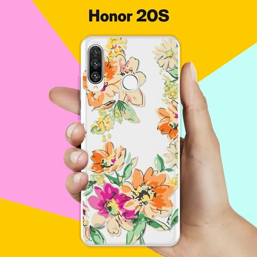 Силиконовый чехол на Honor 20S Оранжевые цветы / для Хонор 20С силиконовый чехол цветы оранжевые на honor 20s