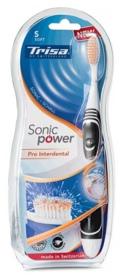 Зубная щётка электрическая TRISA Sonicpower Akku 661856 Black - фотография № 2