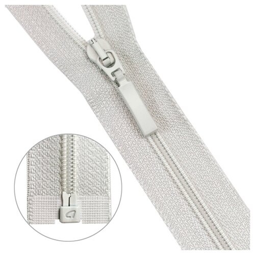 фото Молния витая тип 6 1 замок 70см arta (154 св.серый) 5 шт