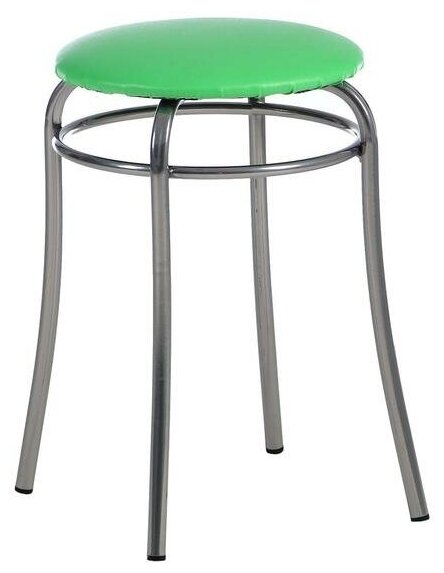 фото Табурет "Элеганс" салатовый/хром