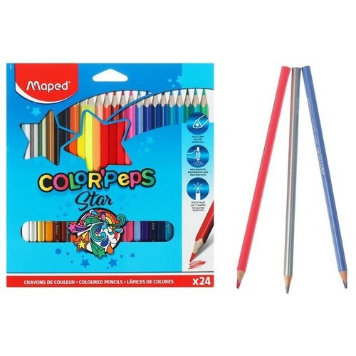 Карандаши трёхгранные 24 цвета, Maped Color Peps