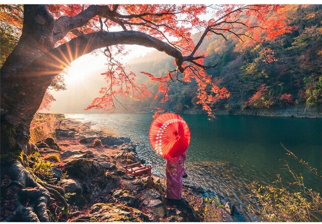 Educa Пазл Восход солнца на реке Кацура - Япония, 1000 элементов 18455