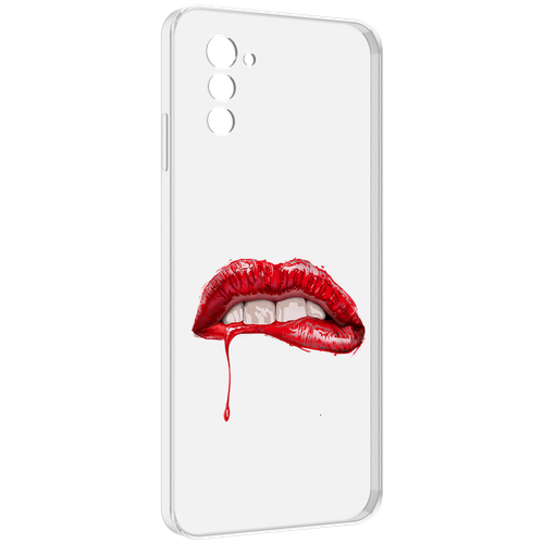 Чехол MyPads яркие красные губы для UleFone Note 12 / Note 12P задняя-панель-накладка-бампер