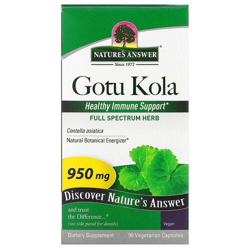 Капсулы Nature's Answer Gotu Kola, 380 г, 90 шт.