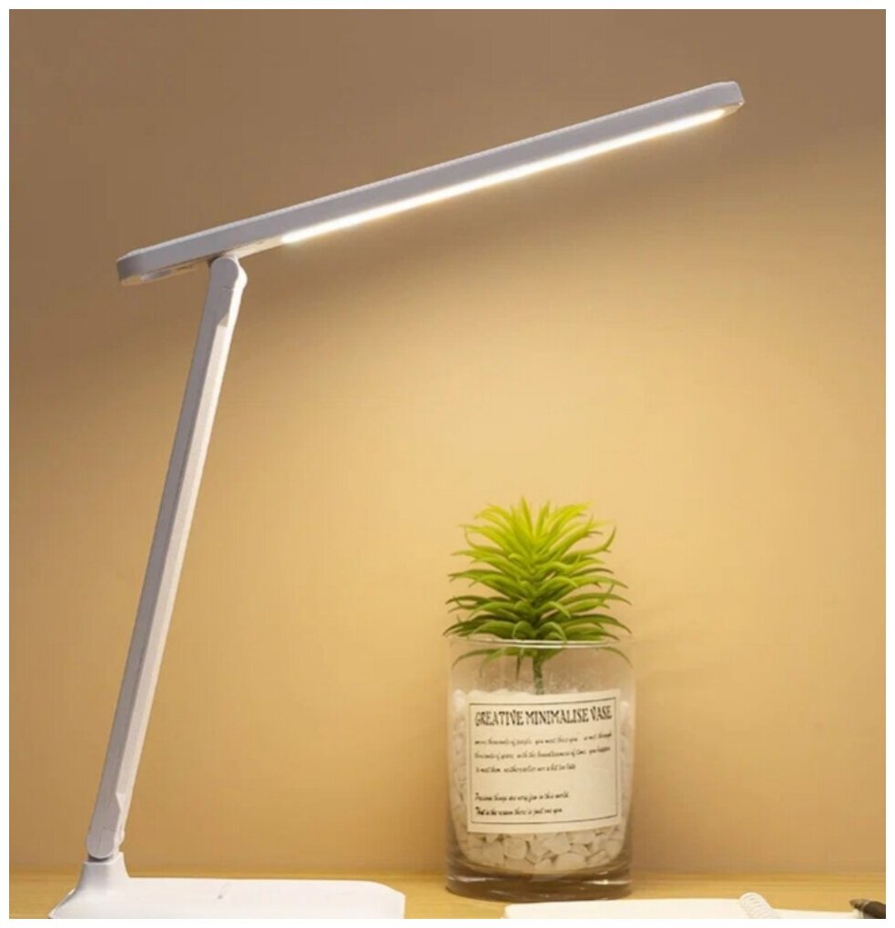 фото Светильник настольный с подставкой под телефон/ аккумуляторный/три режима свечения/1901