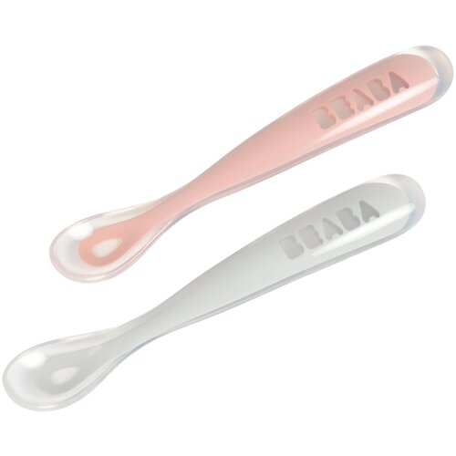 Набор эргономических ложек BEABA LOT 2 CUIL SIL 1ER AGE набор ложек beaba 1st age silicone spoons 2 шт с контейнером pink