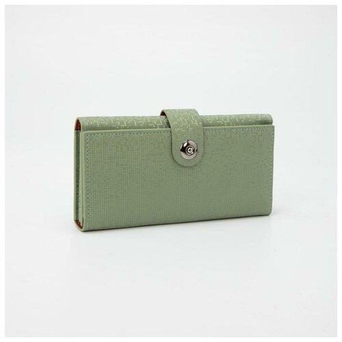 Кошелек жен 06-07-13, 19*2,5*9, 3 отд, д/карт, д/монет, на магните, зеленый