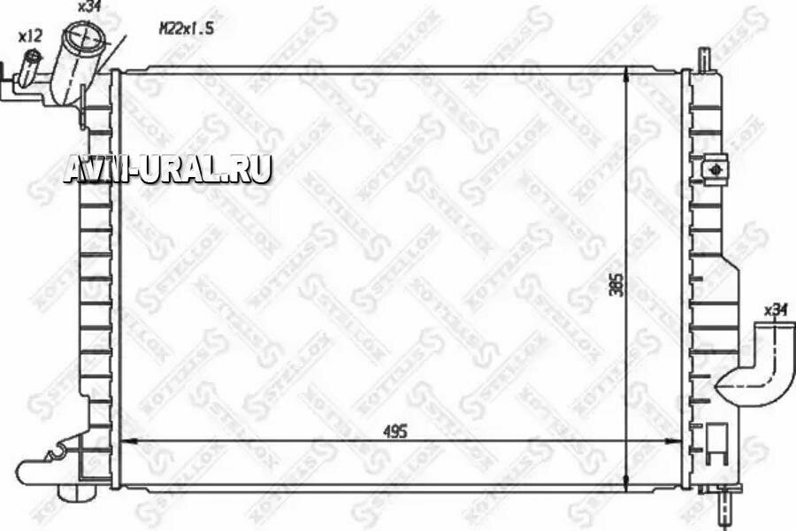 STELLOX 1026048SX 10-26048-SX_радиатор системы охлаждения!\ Opel Vectra 1.7TD 95-99