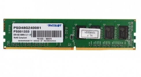 Оперативная память Patriot Memory DDR4 8Gb 2400MHz pc-19200 PSD48G240081