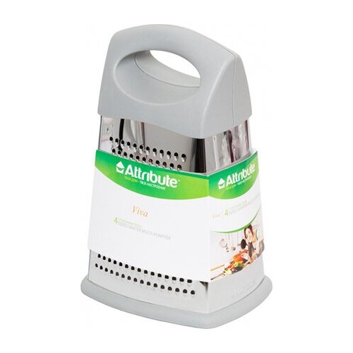 Терка ATTRIBUTE Viva Maxi 4-х гранная универсальная без поддона нерж.сталь, пластик