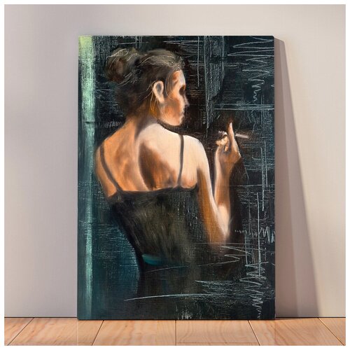 фото Картина платье с открытой спиной, 50x67 см, картина на холсте на деревянном подрамнике с настенным креплением вау холст