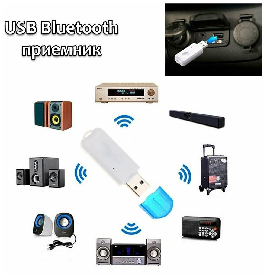 Беспроводной USB Bluetooth адаптер для автомагнитолы. Блютус USB-приемник