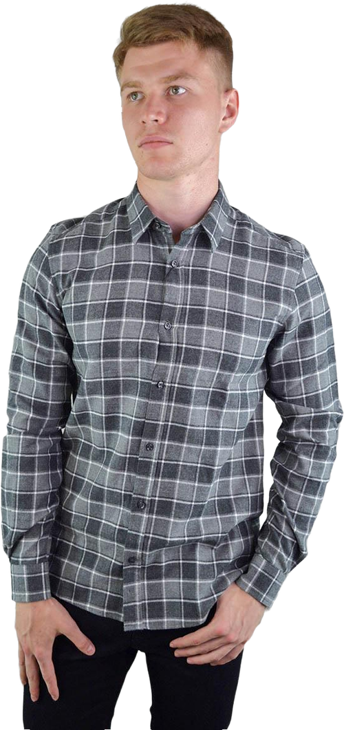 Рубашка Antony Morato, в клетку, размер 50, серый