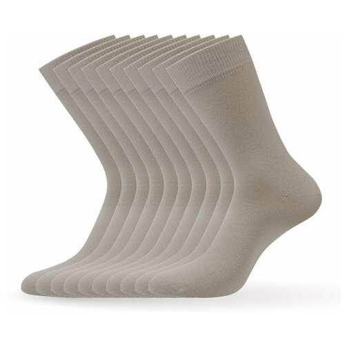 фото Мужские носки omsa, 10 пар, классические, нескользящие, размер 45-47, серый