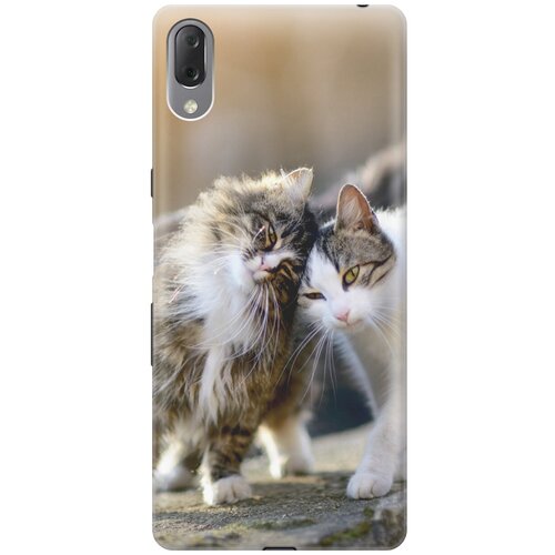 фото Силиконовый чехол на sony xperia l3 / сони иксперия л3 с принтом "ласкающиеся кошечки gosso