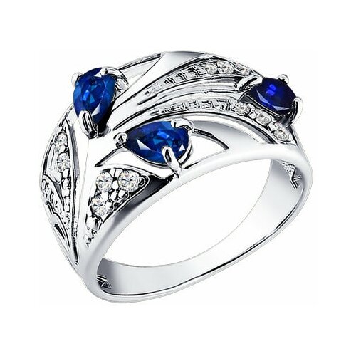 фото Серебряное кольцо sokolov 94010369 с фианитом, размер 17 diamant-online
