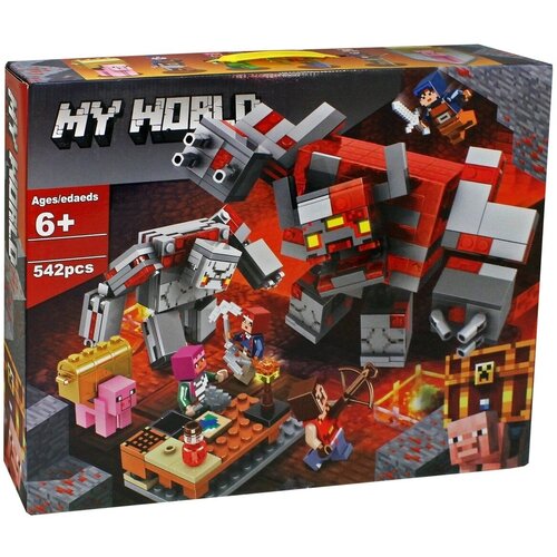 Конструктор My World Майнкрафт Minecraft Битва за красную пыль 542 детали конструктор playmobil dino rise 70627 трицератопс битва за легендарные камни