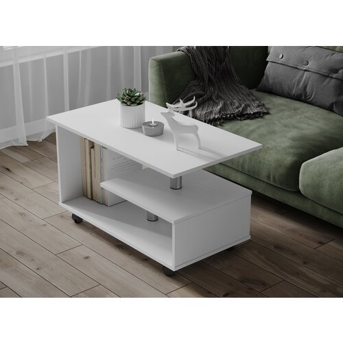 Журнальный столик на колесиках стол для ноутбука Белый