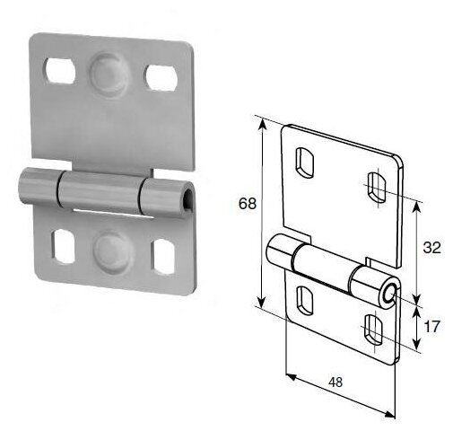 Петля внутренняя малая для панелей стандартного типа RAL9003  25233-2/RAL9003 - DoorHan