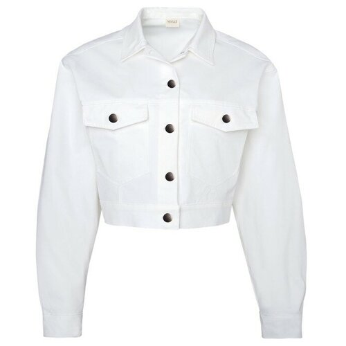 Пиджак Minaku, размер 44, белый, серый жакет женский fly костюмная ткань полоска на бордовом 48р