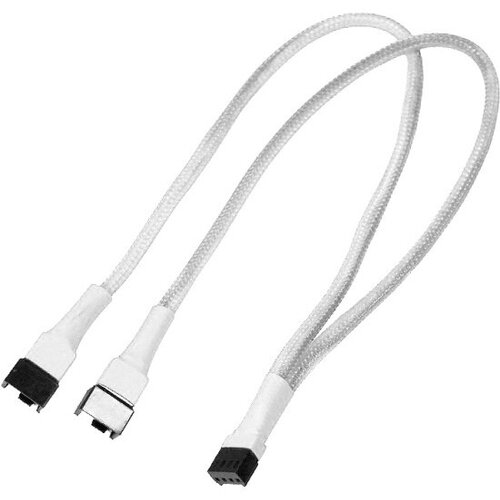 Разветвитель NANOXIA 4-pin PWM в 2 х 4-pin PWM, 30см, white NXPWY30W 1 компл 2 контактный черный автомобильный датчик проводка гнездо серии 2 2 автомобильная розетка кабель провод водонепроницаемый разъем