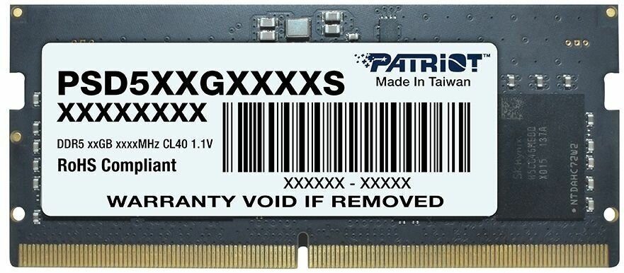 Модуль памяти Patriot PSD58G480041S DDR5 - 8ГБ 4800, SO-DIMM, Ret