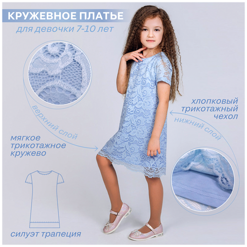 Кружевное платье. Для девочки от 7 до 10 лет. Производство Россия.