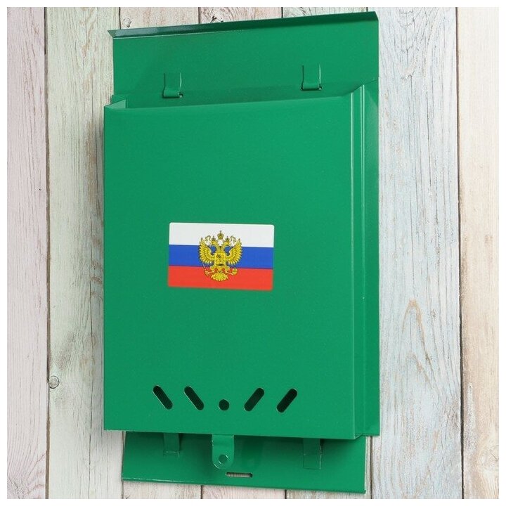 Ящик почтовый «Почта», вертикальный, без замка (с петлёй), зелёный - фотография № 4