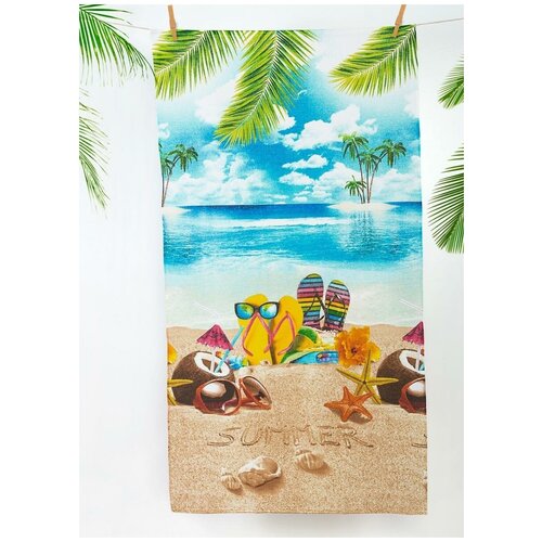 фото Пляжное полотенце, вафельное "всё себе";каникулы ; размер: 80 х 150