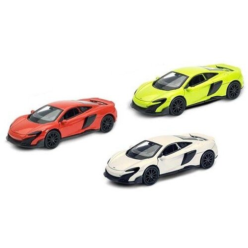 Машинка Welly McLaren 675LT Coupe (43757) 1:38, 19 см, микс игрушечные машинки и техника welly 43757 велли модель машины 1 38 mclaren 675lt coupe