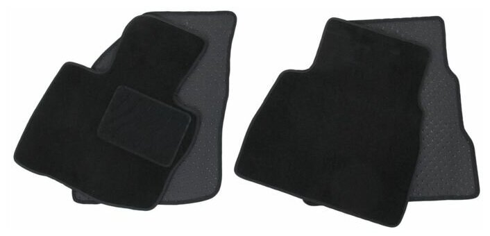 фото Ворсовые коврики в салон авто HONDA CIVIC 3D hatch 2006-2012, черные с черной окантовкой