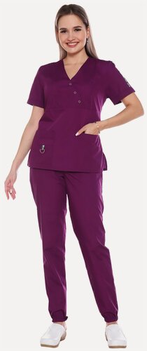 Изображение товара Медицинский костюм женский "Соломея" цвет вишня, размер 56/58
