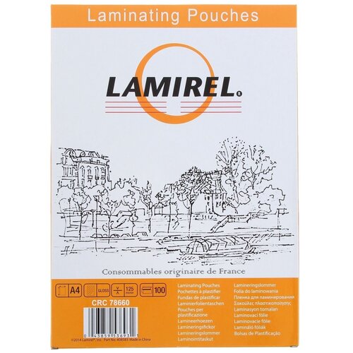 Пленка для ламинирования Fellowes Lamirel LA-78660 А4 125мкм 100 шт lamirel la 7866001